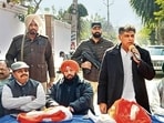 Senior Congress leader Manish Tewari in Ludhiana on Wednesday. (HT Photo)