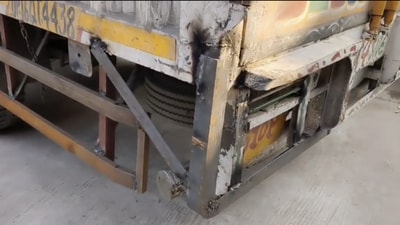 A video accessed by HT showed that the truck’s damaged portion was fixed and welded properly. (HT Photo) A video accessed by HT showed that the truck’s damaged portion was fixed and welded properly. (HT Photo)