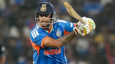 Indian captain Suryakumar Yadav showed some positive signs as he made 32 off 22 deliveries, including four boundaries and one six. (PTI) Indian captain Suryakumar Yadav showed some positive signs as he made 32 off 22 deliveries, including four boundaries and one six. (PTI)