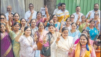 iMumbai, India - January 21, 2026: Shiv Sena (UBT) corporators gather at Sena Bhavan and proceed together to Konkan Bhavan in Mumbai, India, on Wednesday, January 21, 2025. (Photo by Satish Bate/ Hindustan Times) (Hindustan Times)