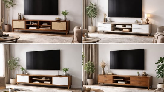 TV units seen in modern homes, picked from the Amazon Republic Day Sale for compact and spacious rooms alike. (AI generated)