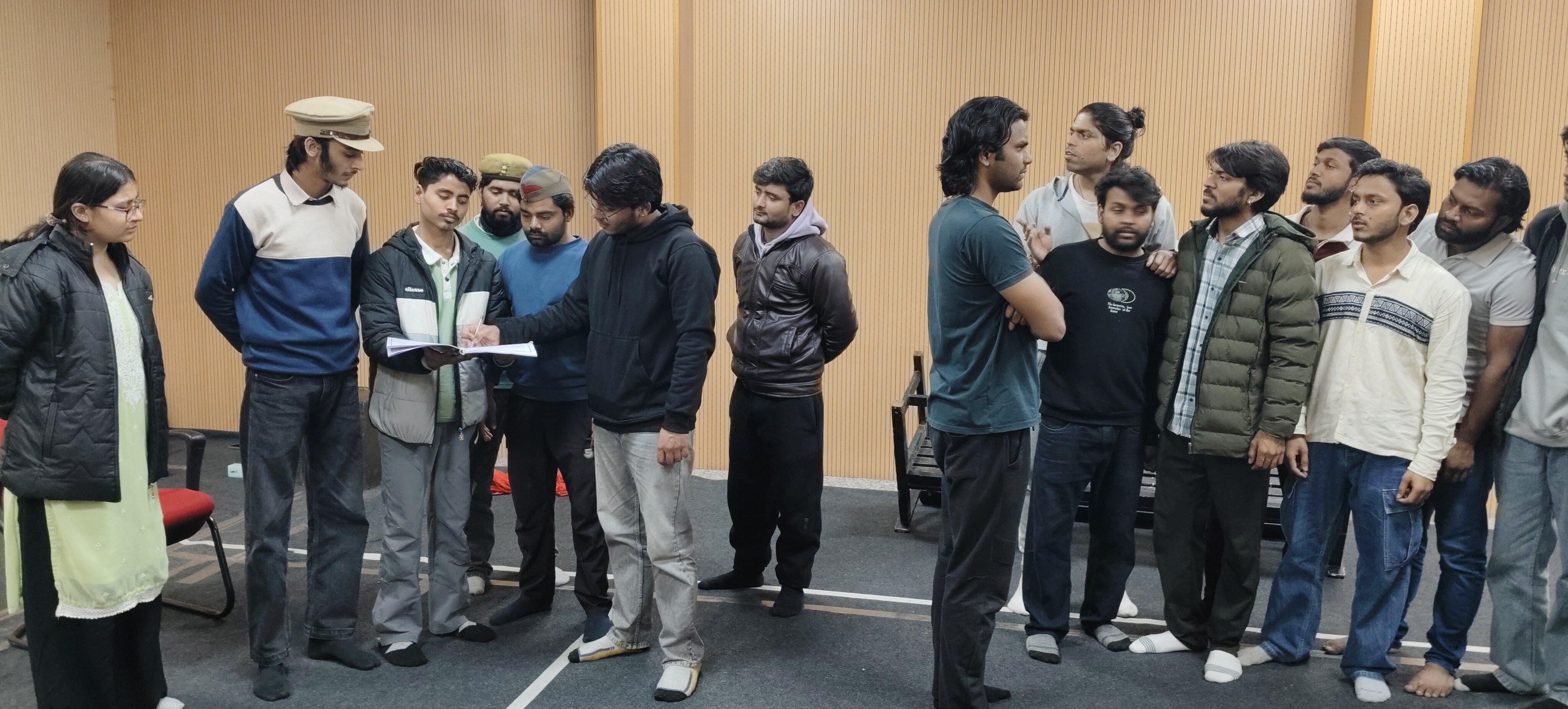 Participants during the rehearsal of play Gadget Participants during the rehearsal of play Gadget