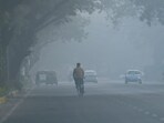 An AQI of 313 (very poor) was recorded at 8am. (HT PHOTO)
