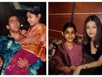 The carousel opens with a young Tia posing alongside Aishwarya Rai, who is seen dressed in a black outfit. 