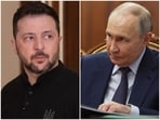 Ukraine's President Volodymyr Zelensky and Russian President Vladimir Putin.