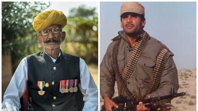 <p>సునీల్ శెట్టి బోర్డర్ చిత్రంలో భైరవ్ సింగ్ పాత్రలో నటించారు. ఆయన పాత్ర బీఎస్ఎఫ్ జవాన్ భైరవ్ సింగ్ రాథోడ్ నుండి ప్రేరణ పొందింది. ఈ సినిమా విడుదలయ్యే సమయంలో ఆయన బతికే ఉన్నాడు. భైరవ్ సింగ్ 2022లో 81 సంవత్సరాల వయస్సులో కన్నుమూశారు. కానీ సినిమాలో మాత్రం భైరవ్ పాత్ర కన్నుమూస్తుంది.</p> <p>సునీల్ శెట్టి బోర్డర్ చిత్రంలో భైరవ్ సింగ్ పాత్రలో నటించారు. ఆయన పాత్ర బీఎస్ఎఫ్ జవాన్ భైరవ్ సింగ్ రాథోడ్ నుండి ప్రేరణ పొందింది. ఈ సినిమా విడుదలయ్యే సమయంలో ఆయన బతికే ఉన్నాడు. భైరవ్ సింగ్ 2022లో 81 సంవత్సరాల వయస్సులో కన్నుమూశారు. కానీ సినిమాలో మాత్రం భైరవ్ పాత్ర కన్నుమూస్తుంది.</p>