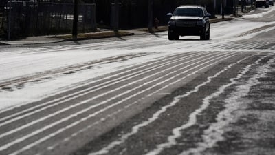 A motorist travels on a road that has been treated with salt brine Thursday, Jan. 22, 2026, in Nashville, Tenn. ahead of a winter storm expected to hit the state over the weekend. (AP) A motorist travels on a road that has been treated with salt brine Thursday, Jan. 22, 2026, in Nashville, Tenn. ahead of a winter storm expected to hit the state over the weekend. (AP)