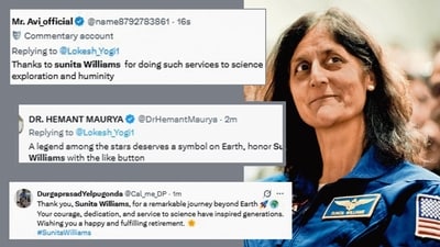 Sunita Williams spent a total of 608 days in space while logging 62 hours across nine spacewalks. (Photo: Ravi Choudhary/PTI)