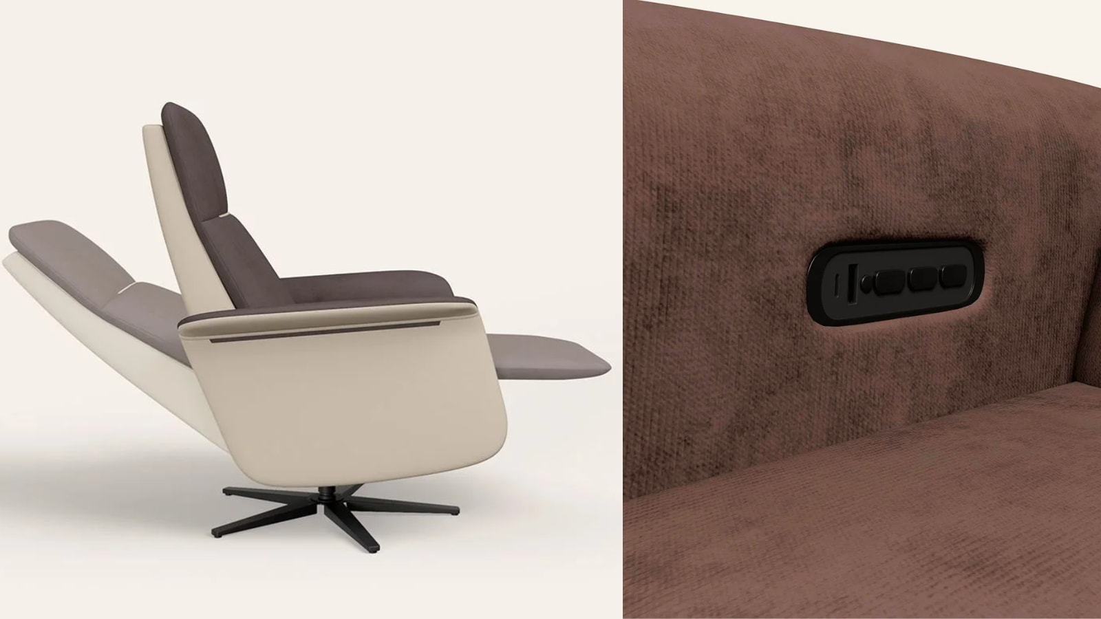 The finer details of the Interio by Godrej TuneIn recliner (https://interio.com/)