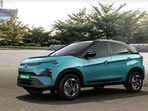 Tata Nexon EV 45 in new Ocean Blue colour scheme.