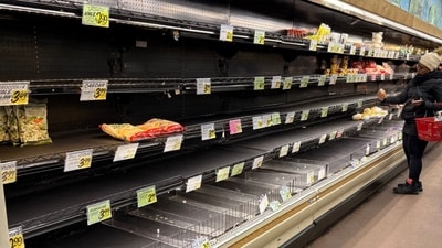 “This is what some of the shelves look like in my Trader Joe's in Maryland,” one X user posted while sharing this photo. (X) “This is what some of the shelves look like in my Trader Joe's in Maryland,” one X user posted while sharing this photo. (X)