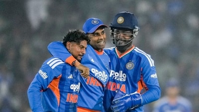 Meanwhile, Kuldeep Yadav took two wickets for India. (PTI) Meanwhile, Kuldeep Yadav took two wickets for India. (PTI)