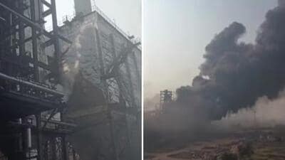 The explosion took place at M/s Real Ispat and Energy Pvt. Ltd.’s dust-settling chamber on Thursday around 9.40 am (PTI) The explosion took place at M/s Real Ispat and Energy Pvt. Ltd.’s dust-settling chamber on Thursday around 9.40 am (PTI)