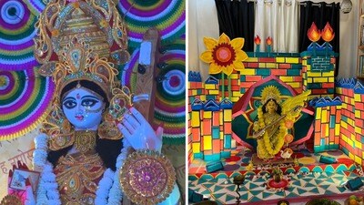 ধুমধাম করে সরস্বতী পুজো পশ্চিমবঙ্গে। ধুমধাম করে সরস্বতী পুজো পশ্চিমবঙ্গে।