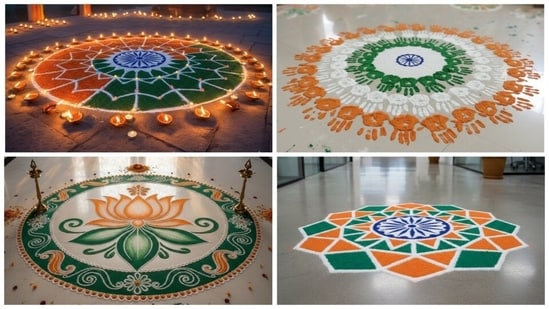 Here are some beautiful tricolour rangoli designs for Republic Day 2026. (Made using Gemini AI)