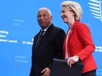 European Council President Antonio Costa, left, and European Commission President Ursula von der Leyen.