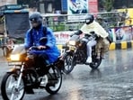 Rohtak city after a spell of rain on Friday. (Manoj Dhaka/HT)