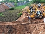 The SYL Canal is a contentious, partially built 212-km canal project for sharing Ravi-Beas waters between Punjab and Haryana. (Bharat Bhushan/HT) The SYL Canal is a contentious, partially built 212-km canal project for sharing Ravi-Beas waters between Punjab and Haryana. (Bharat Bhushan/HT)