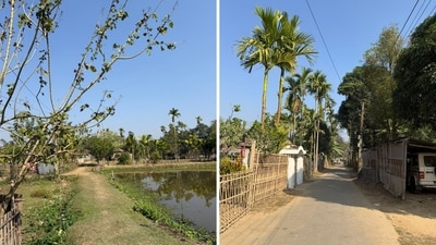 Pictures shared by the Bengaluru entrepreneur of a village in Northeast India. (X/@saxenasaheb) Pictures shared by the Bengaluru entrepreneur of a village in Northeast India. (X/@saxenasaheb)