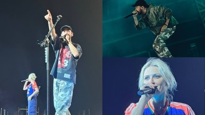 Link Park's Mike Shinoda and Emily Armstrong performed in Bengaluru on Friday (January 23) Link Park's Mike Shinoda and Emily Armstrong performed in Bengaluru on Friday (January 23)