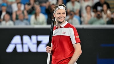 Kazakhstan's Alexander Bublik reacts after winning against Tomas Martin Etcheverry during their men's singles match on day 6 of the Australian Open (AFP) Kazakhstan's Alexander Bublik reacts after winning against Tomas Martin Etcheverry during their men's singles match on day 6 of the Australian Open (AFP)