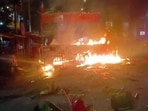 One fire tender was rushed to the spot of the incident to bring the blaze under control.