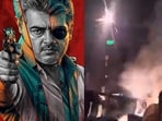Ajith Kumar fans burst crackers and damaged screens during the re-release of Mankatha. Ajith Kumar fans burst crackers and damaged screens during the re-release of Mankatha.