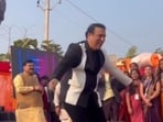 Govinda performed at a school in Pratapgarh on Saturday.