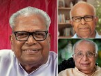 Clockwise from left: VS Achuthanandan, P Narayanan, and KT Thomas, Padma Vibhushan awardees 2026.