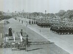 Archival photo of India's first Republic Day celebrations in 1950