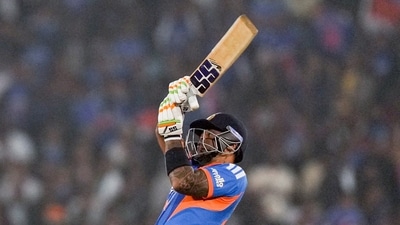 Suryakumar Yadav smacked an unbeaten knock of 57* runs off 26 balls. (PTI) Suryakumar Yadav smacked an unbeaten knock of 57* runs off 26 balls. (PTI)