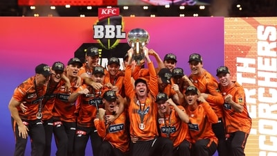 Perth Scorchers with the BBL 15 title (BBL X) Perth Scorchers with the BBL 15 title (BBL X)