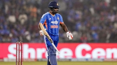 Sanju Samson hasn't fired in the T20I series against New Zealand yet. (PTI) Sanju Samson hasn't fired in the T20I series against New Zealand yet. (PTI)