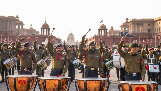 Gram it: As Delhi gets set to begin its 77th Republic Day celebrations tomorrow, ushering in the patriotic spirit is this Indian Army band. Just a glimpse of its performance is enough to get a whiff of how grand will be its presentation during Beating the Retreat ceremony, which is held on January 29 at Vijay Chowk every year. (Photo: Salman Ali/PTI)