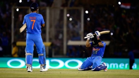 Virat Kohli scored a match-winning 82 not out after India struggled early against Australia's 160/6.