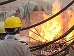 According to officials, the fire broke out around 3 am in one warehouse in the area and soon spread to the adjacent one.