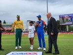 Aiden Markram and Suryakumar Yadav during toss in a T20I match.