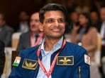 Astronaut and IAF Group Captain Shubhanshu Shukla during the India International Space Conclave, in New Delhi. 