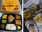 Two pics capture the difference between Vande Bharat Sleeper's inaugural vs commercial run meals. Two pics capture the difference between Vande Bharat Sleeper's inaugural vs commercial run meals.
