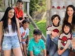 Celina Jaitly with her 3 kids