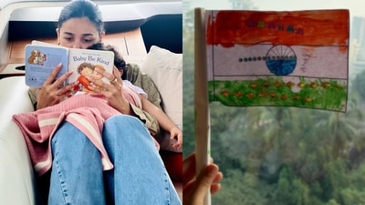 Alia Bhatt flaunts Raha's artwork on Republic Day.