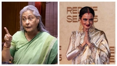 Jaya Bachchan was first elected to the Rajya Sabha by the Samajwadi Party in 2004. Rekha took oath in Rajya Sabha as a Member of Parliament in 2012. Jaya Bachchan was first elected to the Rajya Sabha by the Samajwadi Party in 2004. Rekha took oath in Rajya Sabha as a Member of Parliament in 2012.