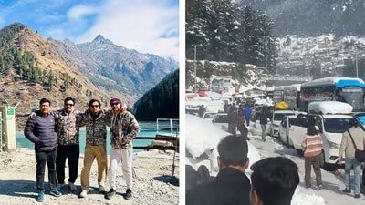 Bharat Sharma, Vinay Chaudhary, Vijay Rohilla, and Rohit Nainthani's trip to Manali turned into a nightmare. (Photo provided by Bharat Sharma) Bharat Sharma, Vinay Chaudhary, Vijay Rohilla, and Rohit Nainthani's trip to Manali turned into a nightmare. (Photo provided by Bharat Sharma)