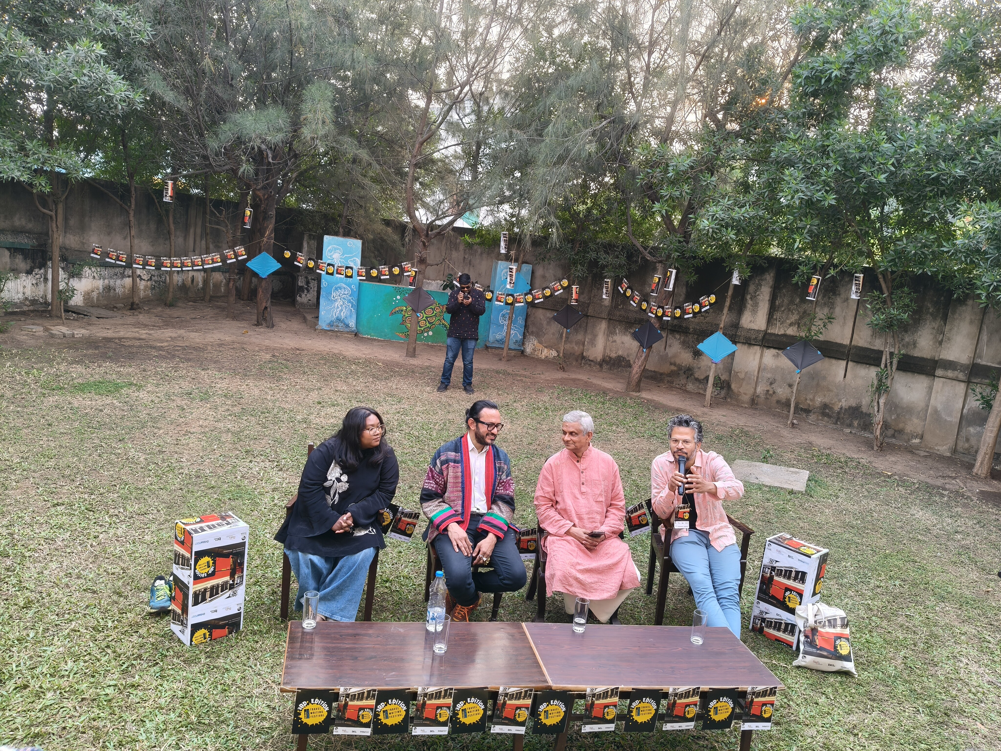 Swati Murmu, Ravi Mantha, Tathagata Satpathy and Chandrahas Choudhury at the Travel Writing Festival (Akankshya Abismruta) Swati Murmu, Ravi Mantha, Tathagata Satpathy and Chandrahas Choudhury at the Travel Writing Festival (Akankshya Abismruta)