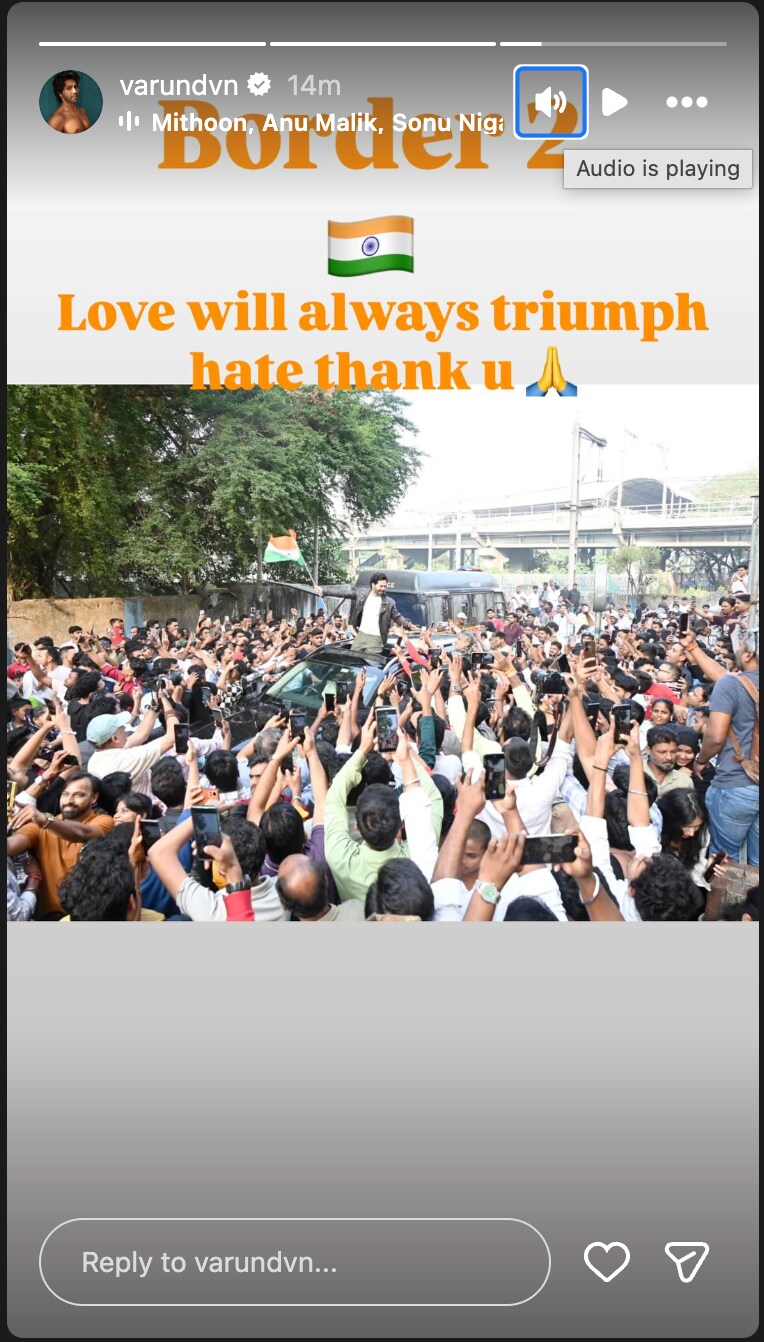 Varun shared his photo and penned a brief note.