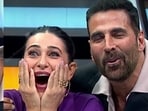 Akshay Kumar and Karisma Kapoor reunite on Wheel of Fortune.