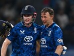 England's captain Harry Brook celebrates after scoring a century. England's captain Harry Brook celebrates after scoring a century.