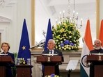 European Commission President Ursula von der Leyen had along with Modi set the target for concluding FTA talks by end of 2025. (Reuters photo)