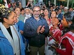 Jharkhand CM Hemant Soren and wife Kalpana Soren at Ranchi airport on Tuesday (HT PHOTO) Jharkhand CM Hemant Soren and wife Kalpana Soren at Ranchi airport on Tuesday (HT PHOTO)