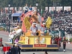 Union ministry of education’s tableau showcased the vision of the NEP 2020, celebrating India’s eternal knowledge legacy from Aryabhatta’s pioneering Shunya to today’s vibrant learners.